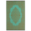 Fab Habitat 120x179cm Bronze And Aqua Istanbul Traditional Recycled Plastic Outdoor Rug