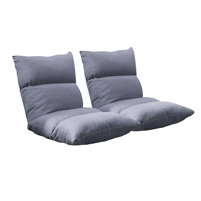 SOGA 2X Lounge Recliner Sofa Bed Chair Grey
