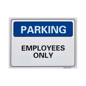 Sandleford 300 x 225mm Employees Parking Only Plastic Sign