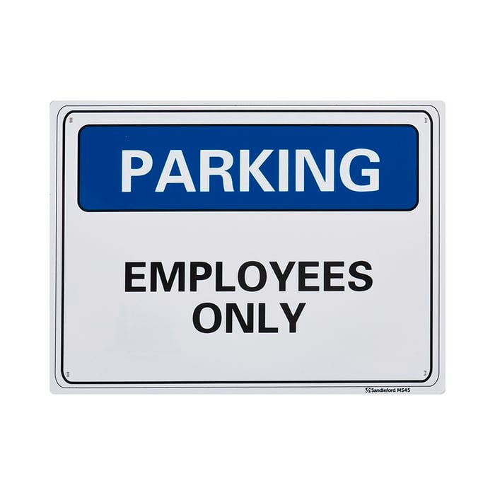 Sandleford 300 x 225mm Employees Parking Only Plastic Sign
