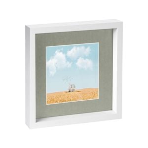 Nicola Spring 10" x 10" White 3D Box Photo Frame - 6" x 6" Mount