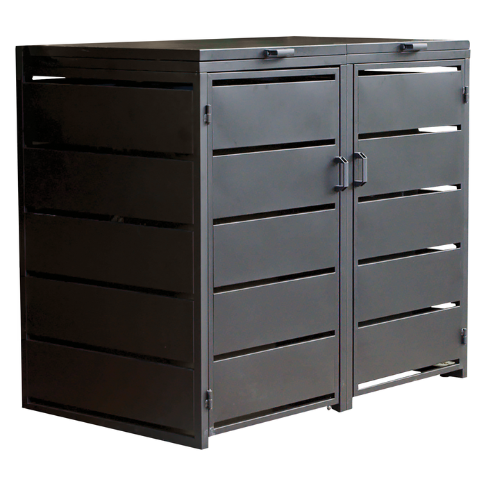 Eden 240L Metal Double Wheelie Bin Cover Black