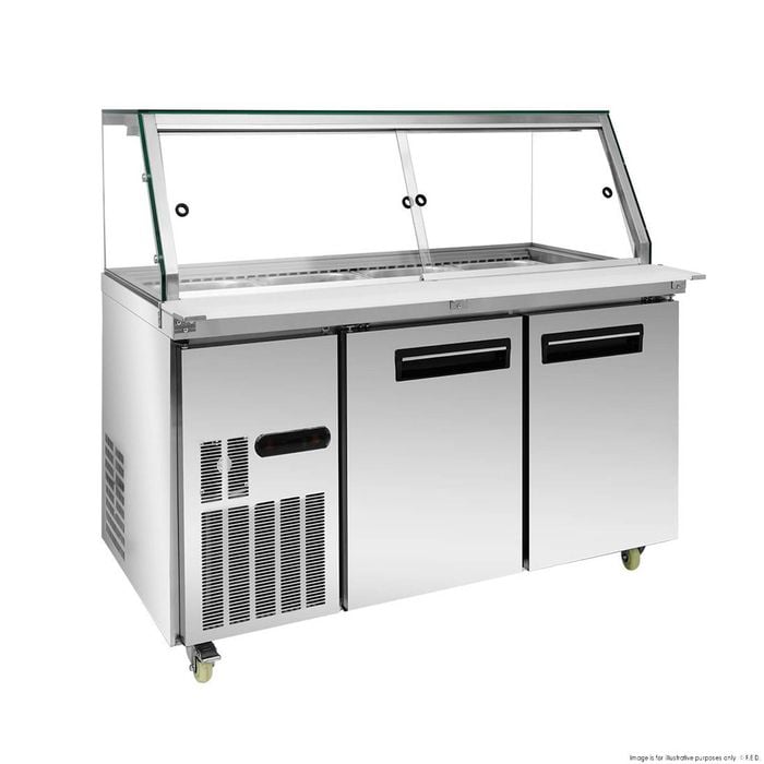 Thermaster Cold Salad & Noodle Bar 4x1/1 Gn Pans  - Salad Bar Fridges (pg150fa-xg)