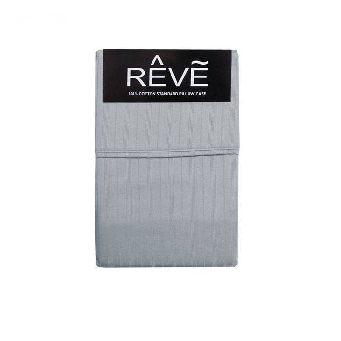 Bloomington Pair of Reve 100% Cotton Standard Pillowcases 48 x 74 cm Multistripe Silver