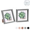 Nicola Spring Acrylic 3D Box Photo Frames with 6" x 6" Mounts - 8" x 8"  - Grey - Pack of 2