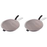 2PK Appetito Stainless Steel 33cm Splatter Screen Round