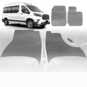 6D Diamond Car Floor Mats for LDV G10 Van 2015-Current-Front Set-Grey-Outback GT