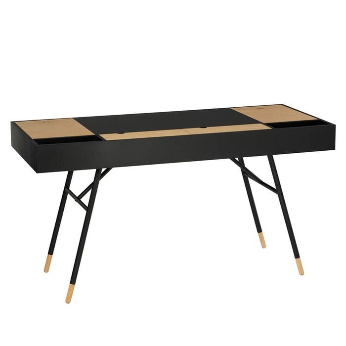 Modern Furniture MORSE 140cm Study Desk - Black & Oak