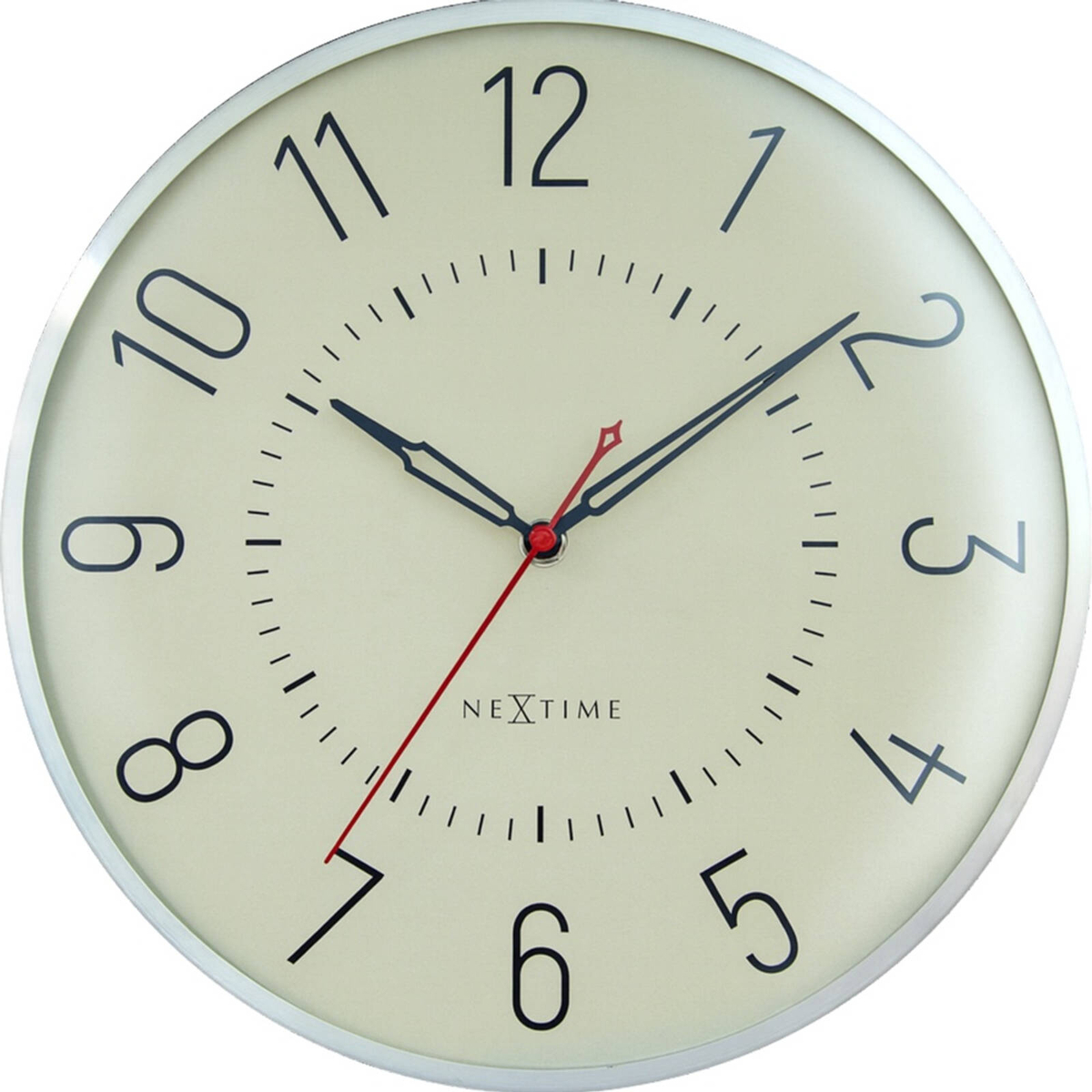 Nextime Rotterdam Wall Clock Mid Century Style Silver & Light Green 30 ...