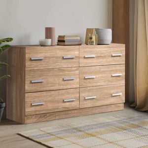 Homfurn 6-drawer Tallboy Chest Of Drawers Storage Dresser For Bedroom Hallway & Living Room