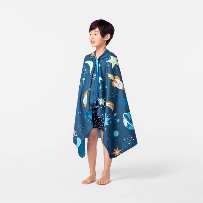 Decathlon | Compact Microfibre Swimming Towel With Snaps Size L 80 X 130 Cm - Print - One Size