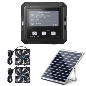 Advwin Solar-Powered Fan Kit Exhaust Fan for Chicken Coop Dog House