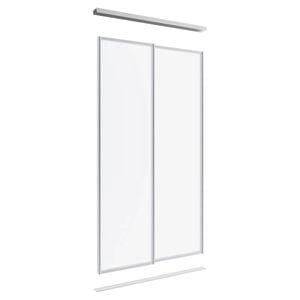 Lugna 2100 x 1200mm Clear Anodised Optiglass Panel Wardrobe Double Sliding Doors