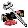 Gourmet Easy Meat Tenderizer Stainless Steel, Dual-Sided Mallet with Non-Slip Grip