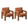 Oikiture Set of 2 Armchair Velvet Accent Chairs 1 Seater Lounge Sofa Chair