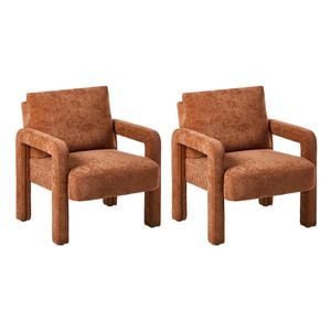 Oikiture Set of 2 Armchair Velvet Accent Chairs 1 Seater Lounge Sofa Chair