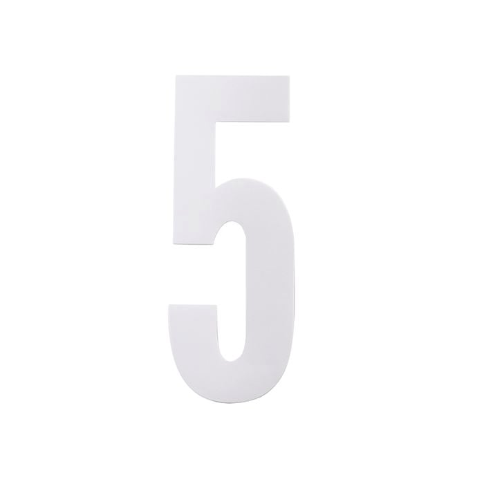 Sandleford 175mm White Self Adhesive Wheelie Bin Number 5