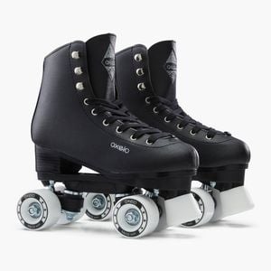 Decathlon - Kids' And Adult Artistic Roller Skating Quad Skates 100 - Black - Au 4 - Eu 37