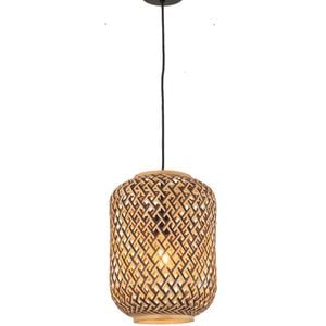 CLA Lighting CESTA Interior Cylinder Brown/Natural Bamboo Cage Pendant Light