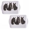 2pc Ashdene Trio Black Melamine 21x14.2cm Scatter Trays