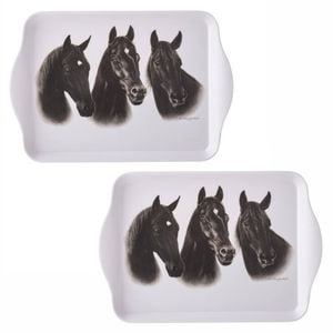 2pc Ashdene Trio Black Melamine 21x14.2cm Scatter Trays