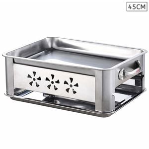 45cm Portable Stainless Steel Outdoor Chafing Dish with BBQ Fish Grill Plate