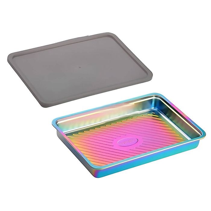 Anygleam Pink Rainbow 1pc Food Grade Stainless Steel Crisper Box Food Storage With Lid