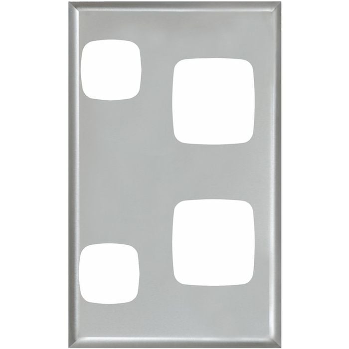HPM Excel Double Powerpoint Vertical Coverplate Matt Silver