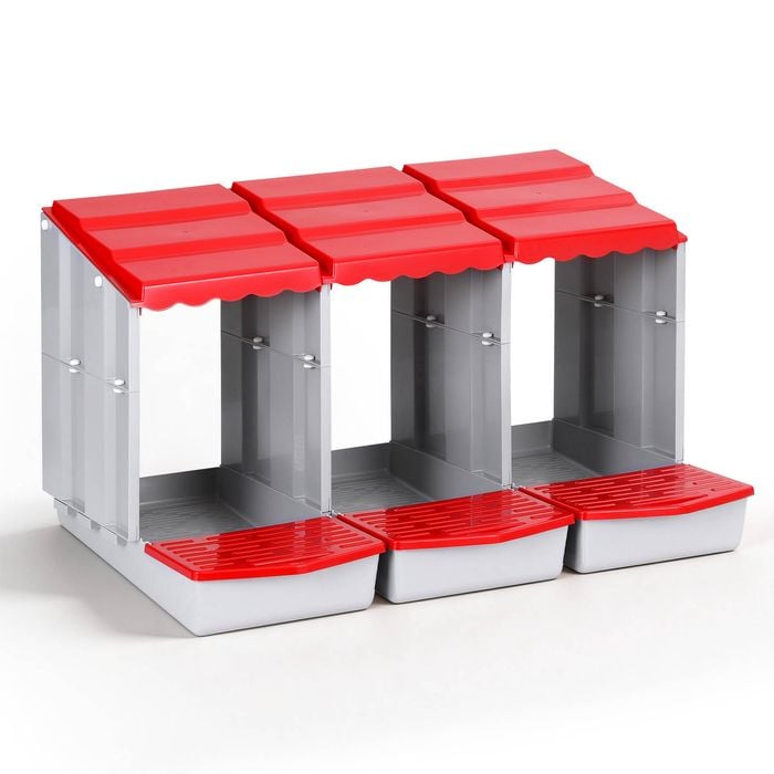 I.pet Chicken Nesting Box 3 Hole Roll Away Poultry Hen Laying Egg Hutch Red