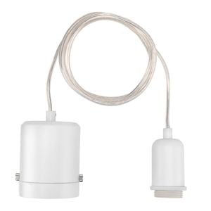 Brilliant White Maggie Plug-In DIY Shade Holding Suspension Pendant
