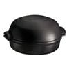 Emile Henry Ceramic Cheese Baker Pot w/ Lid Round Charcoal