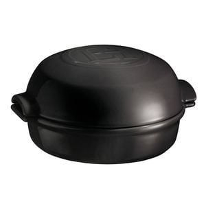 Emile Henry Ceramic Cheese Baker Pot w/ Lid Round Charcoal