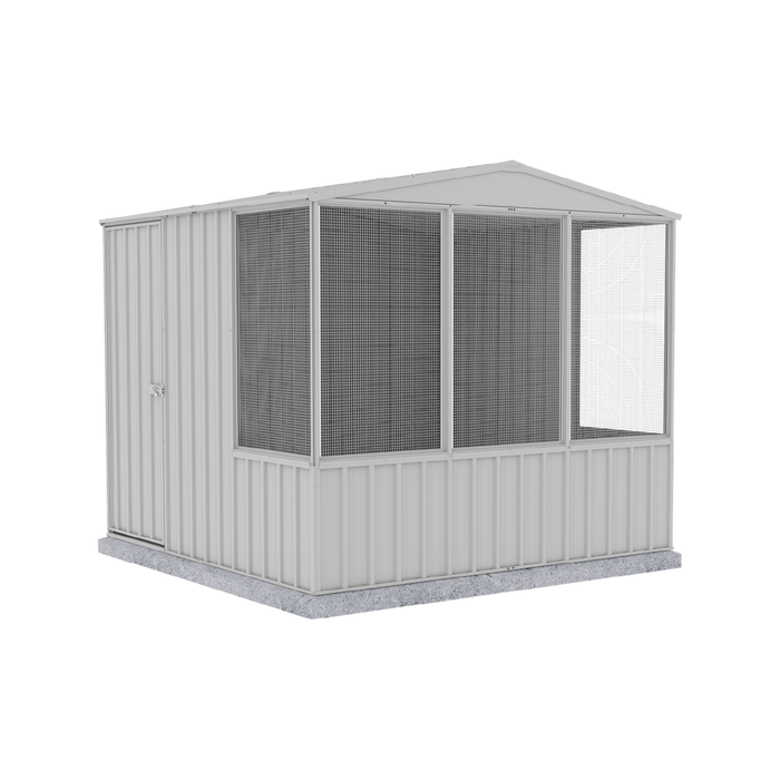 Absco Sheds 2.26 x 2.22 x 2.0m Zincalume Full Door Gable Roof Chicken Coop