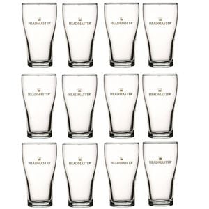Crown Nucleated Headmaster Beer Conical Glasses 425ml | Set Of 12