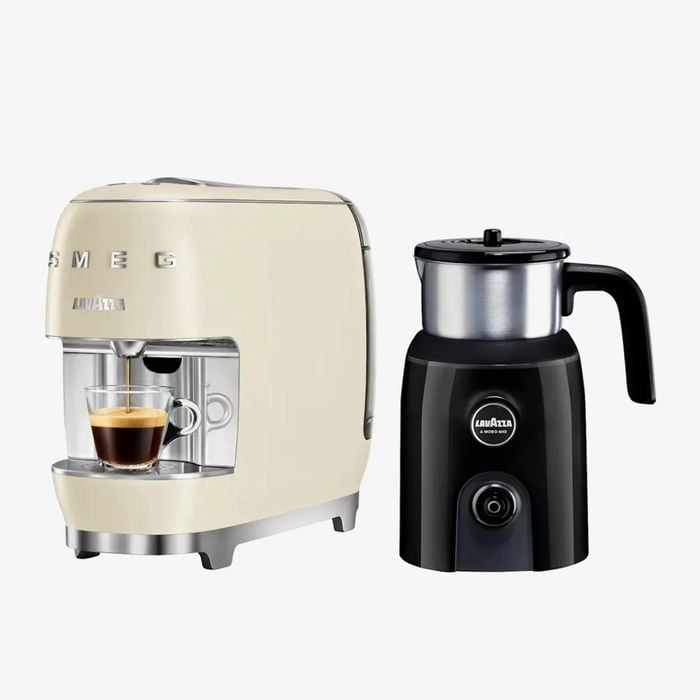 Lavazza, A Modo Mio Smeg, Capsule Coffee Machine with Milk Up Frother, Cream