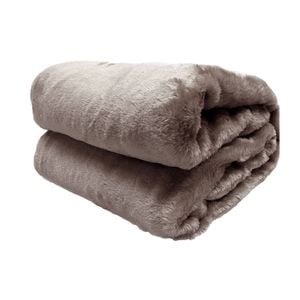 Radisson Harper Pastel Brown Luxury Faux Fur Throw Rug 127 x 152 cm