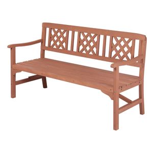 Levede Outdoor Bench 3 Seater Eucalyptus Wood for Garden Patio Deck Brown