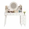 Artiss Dressing Table Vanity Desk Led Charging Station White