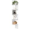 5-Tier Floating Corner Bookshelf for Bedroom, Living Room, Bathroom, Home Office - Simply White