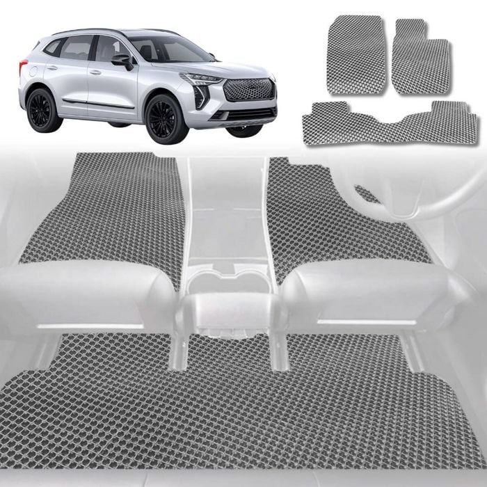 6D Diamond Car Floor Mats for GWM Haval Jolion 2020-Current-Full Set-Grey-Outback GT