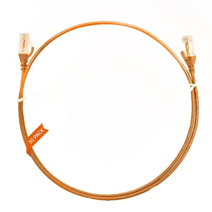 4Cabling 2m Orange CAT6 Ultra Thin LSZH Ethernet Network Cable - 50 Pack