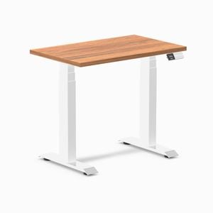 Desky Dual Mini Sit to Stand Prime Oak Desk 800 x 500 White Frame