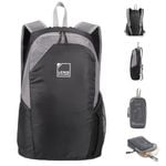 Lewis N. Clark 18" Packable Foldable Compact Travel Backpack Bag  Black/Grey