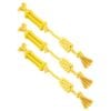 3PK Paws & Claws Flavour-Bone Rope Tugger Beef Flavoured Rubber Toy 36X5cm Yellow