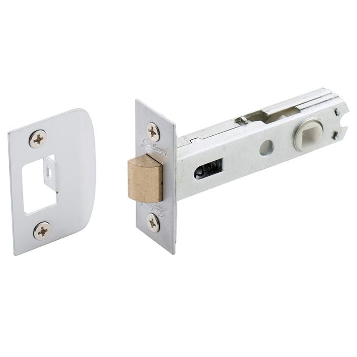 Gainsborough 70mm Satin Chrome D Strike Rectangular Face Tubular Latch