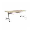Olg Uniflip Table White Frame New Oak Ravine Top L1800mm X W750mm