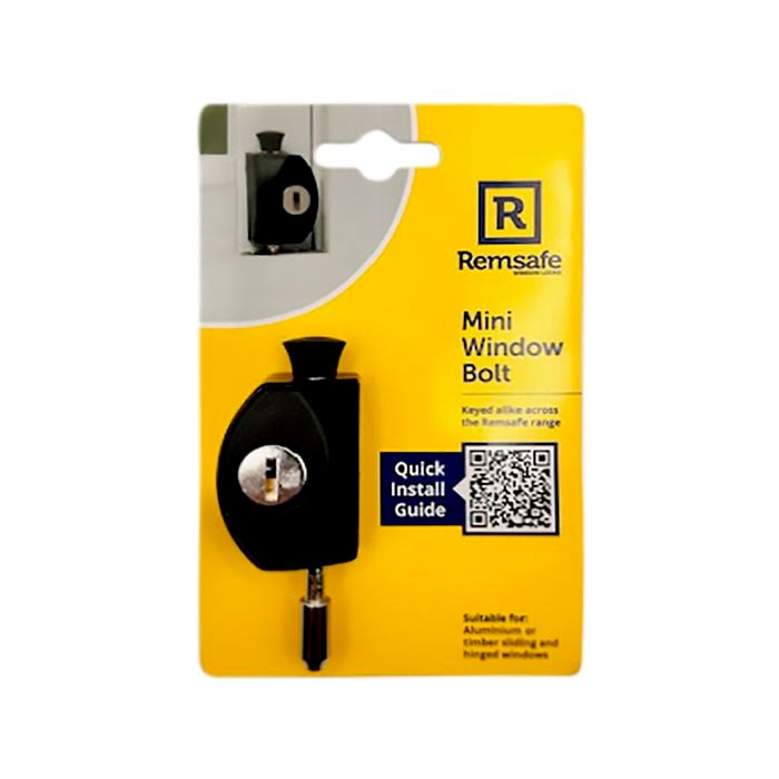 Remsafe Black Mini Window And Door Bolt