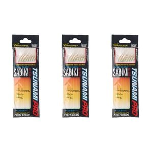 3x Tsunami 8 Red Hook Sabiki Rig - Iridescent Glo Head Flash and Beads Size 12
