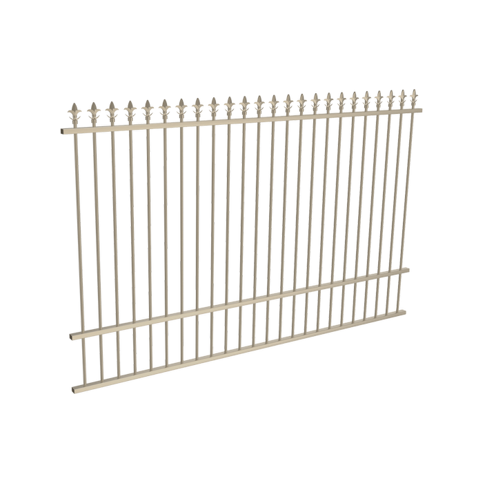 ProtectorAl 2400 x 1500mm Paperbark Aluminium Spear Top Pool Fence Panel With Mid Rail