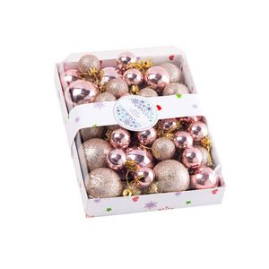 Catzon 42 Pcs Plastic Christmas Balls Sequins and Matte for Holiday Party Wedding-Champagne